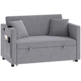 Sofá cama convertible de terciopelo con puertos USB