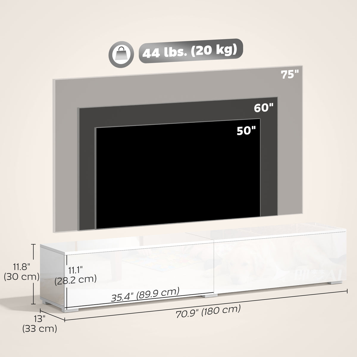 Modern floating wall TV stand