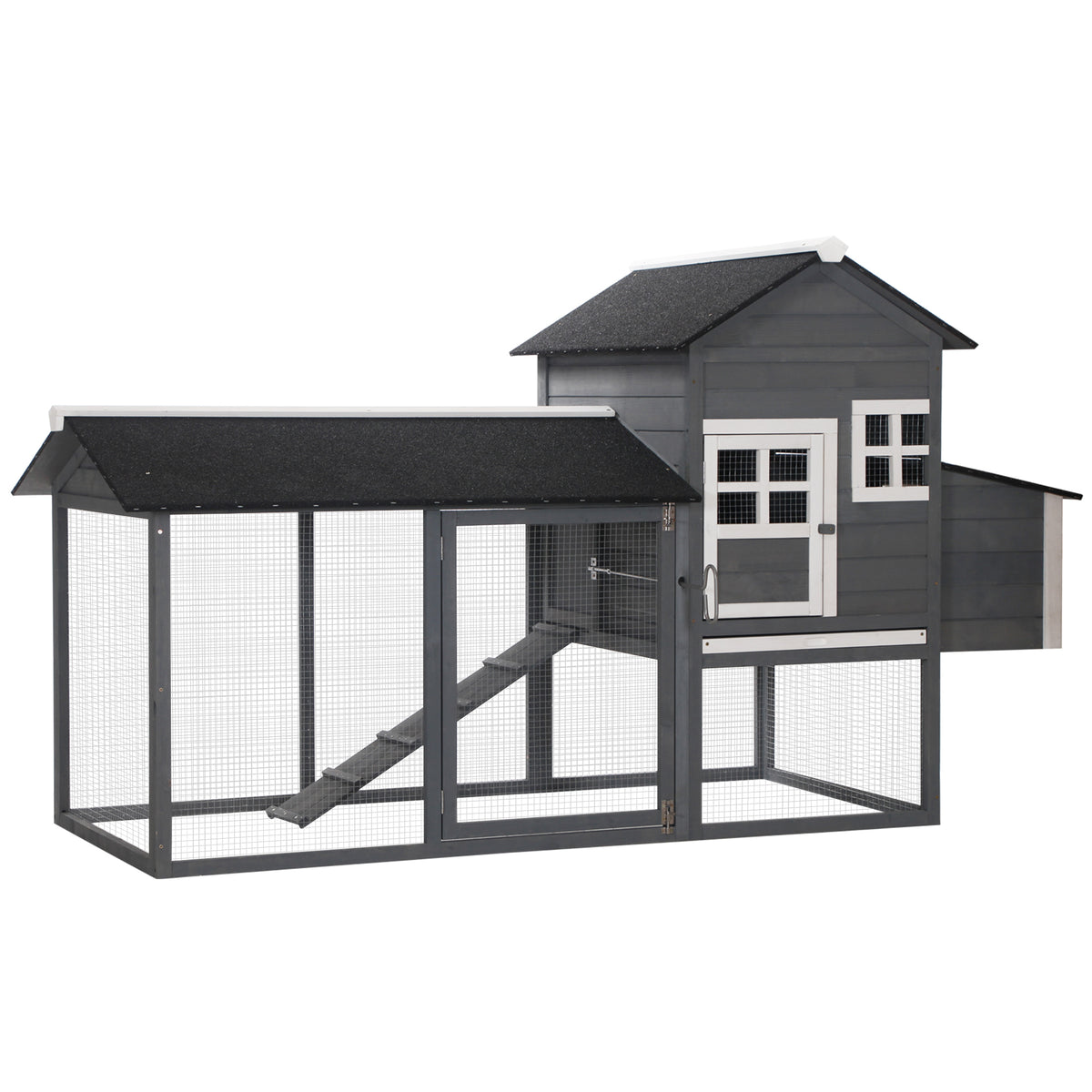 Wooden Chicken Coop with Run and Nesting Box