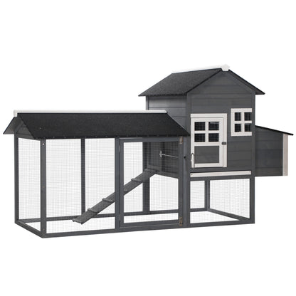 Wooden Chicken Coop with Run and Nesting Box