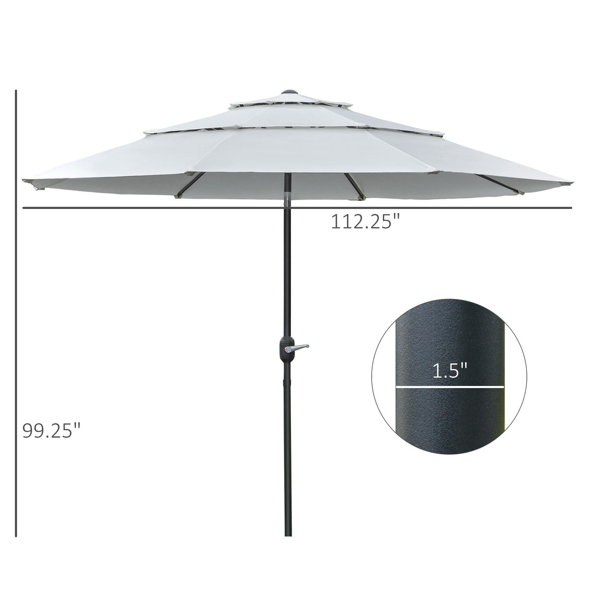 3-Tier Patio Umbrella with Crank and Tilt 9 ft