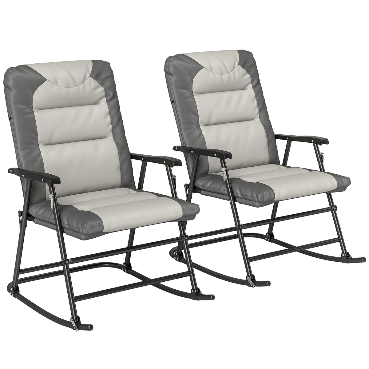 Set of 2 Padded Rocking Chairs with Armrests