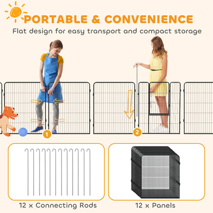 Dog Playpen 12 Panel with Gate 39 inches