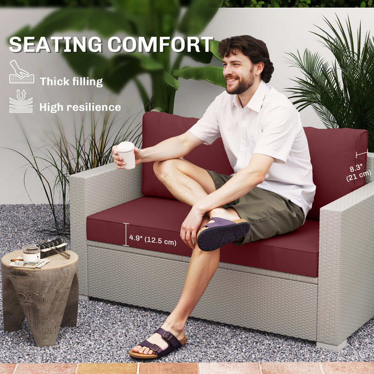 3-Piece Loveseat Outdoor Cushion Set