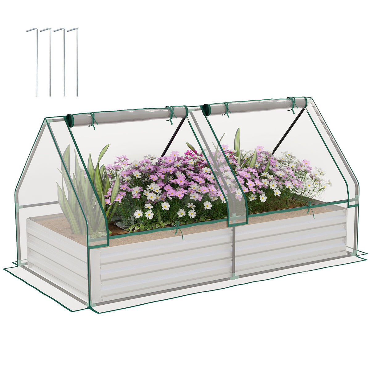 Raised Garden Bed 2-in-1 with Mini Greenhouse