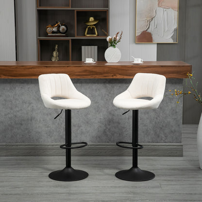 Juego de 2 taburetes de bar giratorios de lino