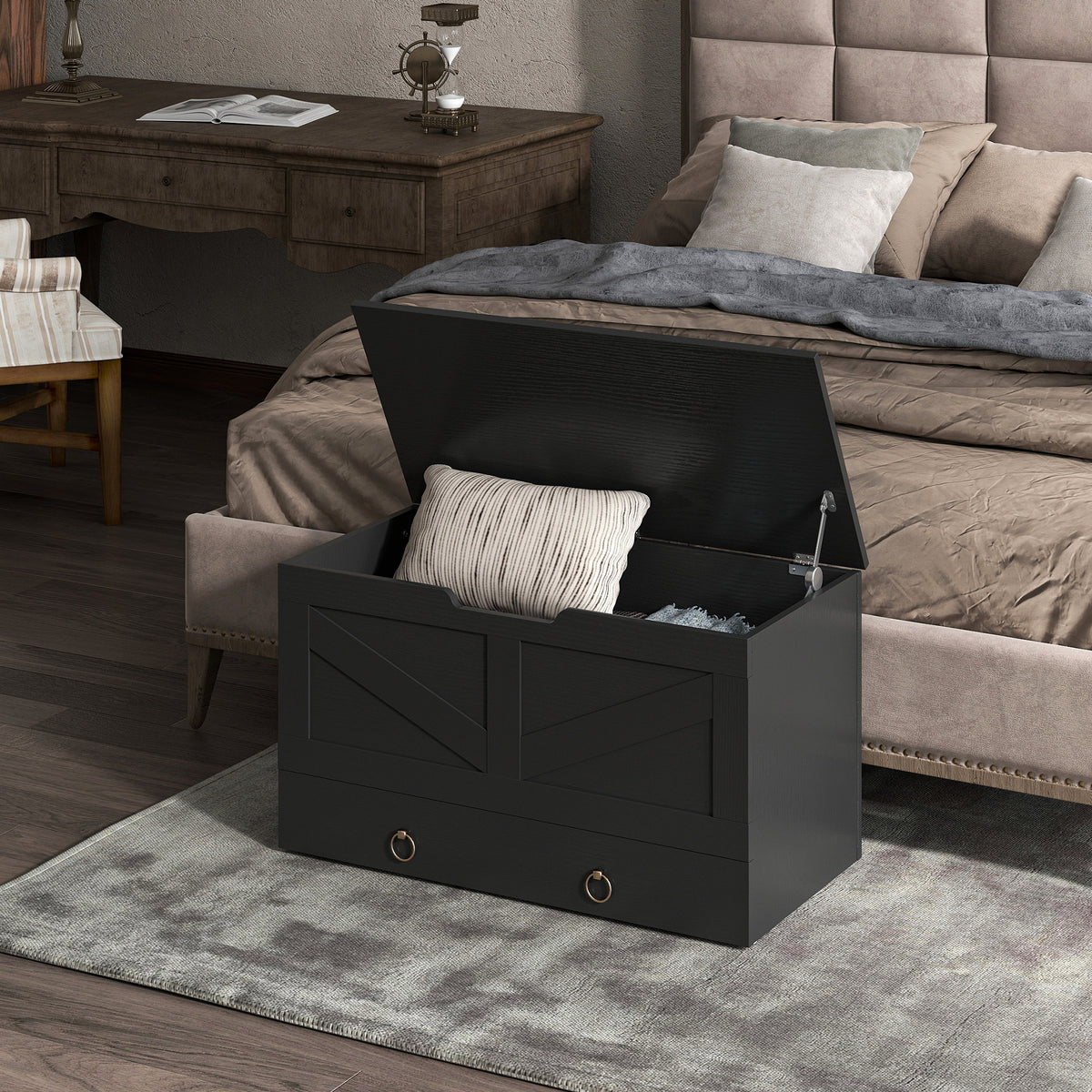 80 cm Storage Chest with Safety Hinges