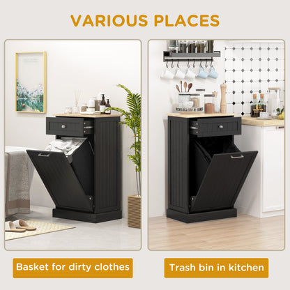 Tilt-Out Trash Cabinet with Drawer