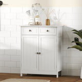 Freestanding bathroom floor cabinet with storage and drawers