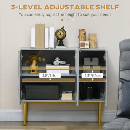 Modern storage cabinet with fluted doors