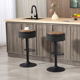 Set of 2 Bar Stools with Storage Swivel
