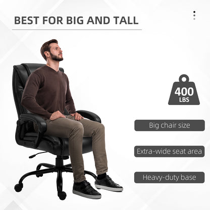 Silla de oficina ergonómica alta de cuero sintético 181 kg