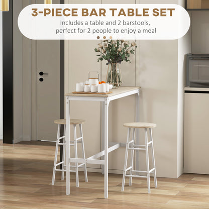 Conjunto de bar de 3 piezas: mesa alta y taburetes