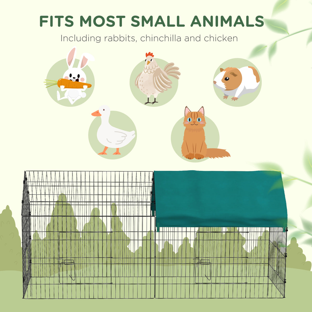 Large alloy steel small animal cage with roof