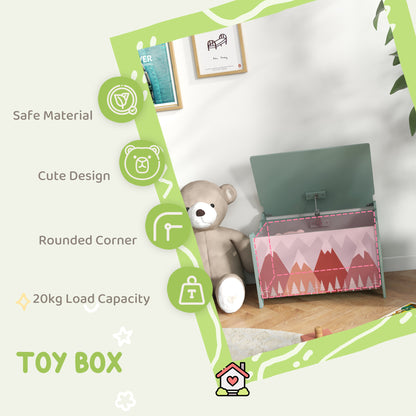Kids Toy Box with Lid and Safety Hinges