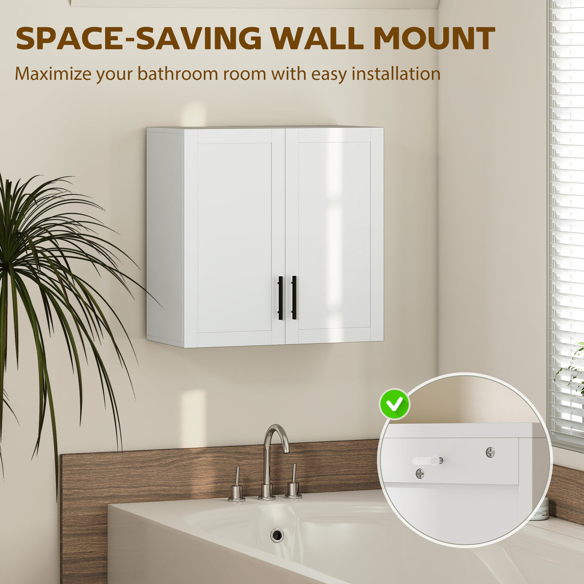 Wall-Mounted Bathroom Cabinet 2-Door — white