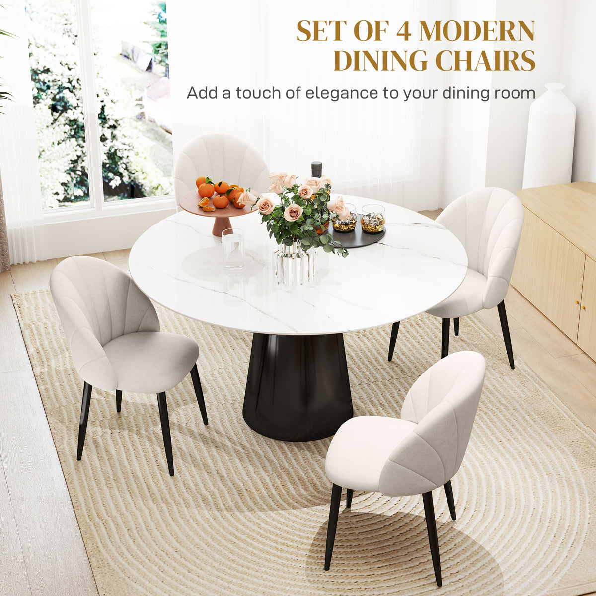 Dining chairs upholstered set of 4