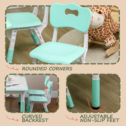 Kids Table and Chair Set Adjustable Height — Set of 5