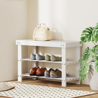 Bamboo shoe storage bench