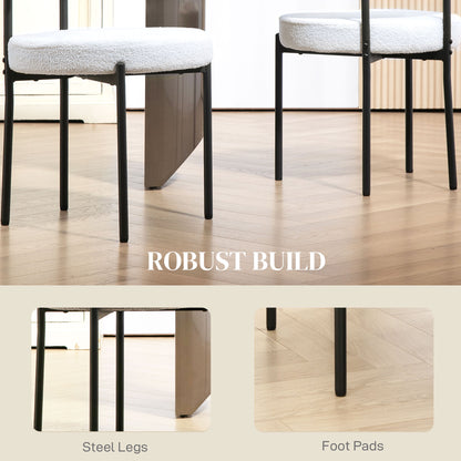 Modern Berber Fleece Dining Chairs Set of 2