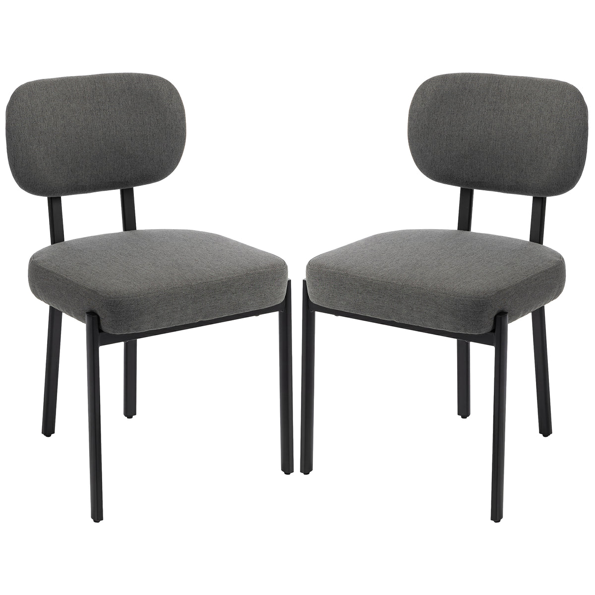 Upholstered Linen Kitchen Chairs, Set of 2