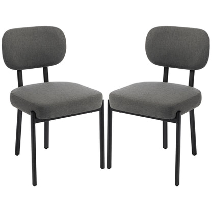 Upholstered Linen Kitchen Chairs, Set of 2