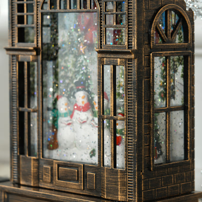 Musical Christmas snow globe lantern with lights