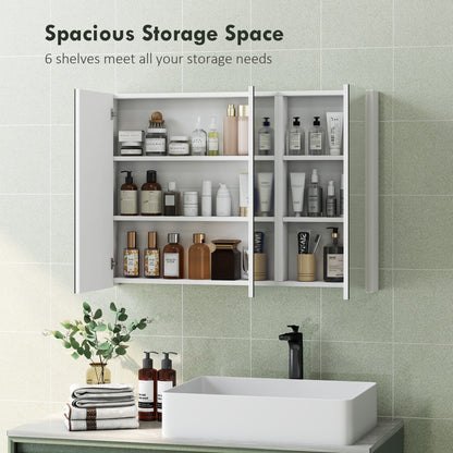 Three-Mirror Bathroom Medicine Storage Cabinet