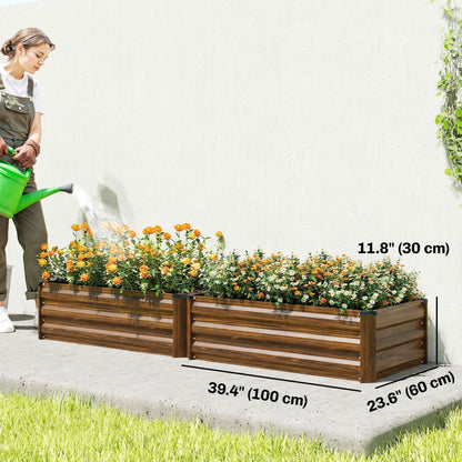 Galvanized Raised Garden Beds Set of 2 Outdoor