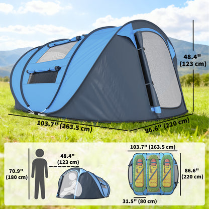 4-Person Instant Pop-Up Camping Tent with Carry Bag