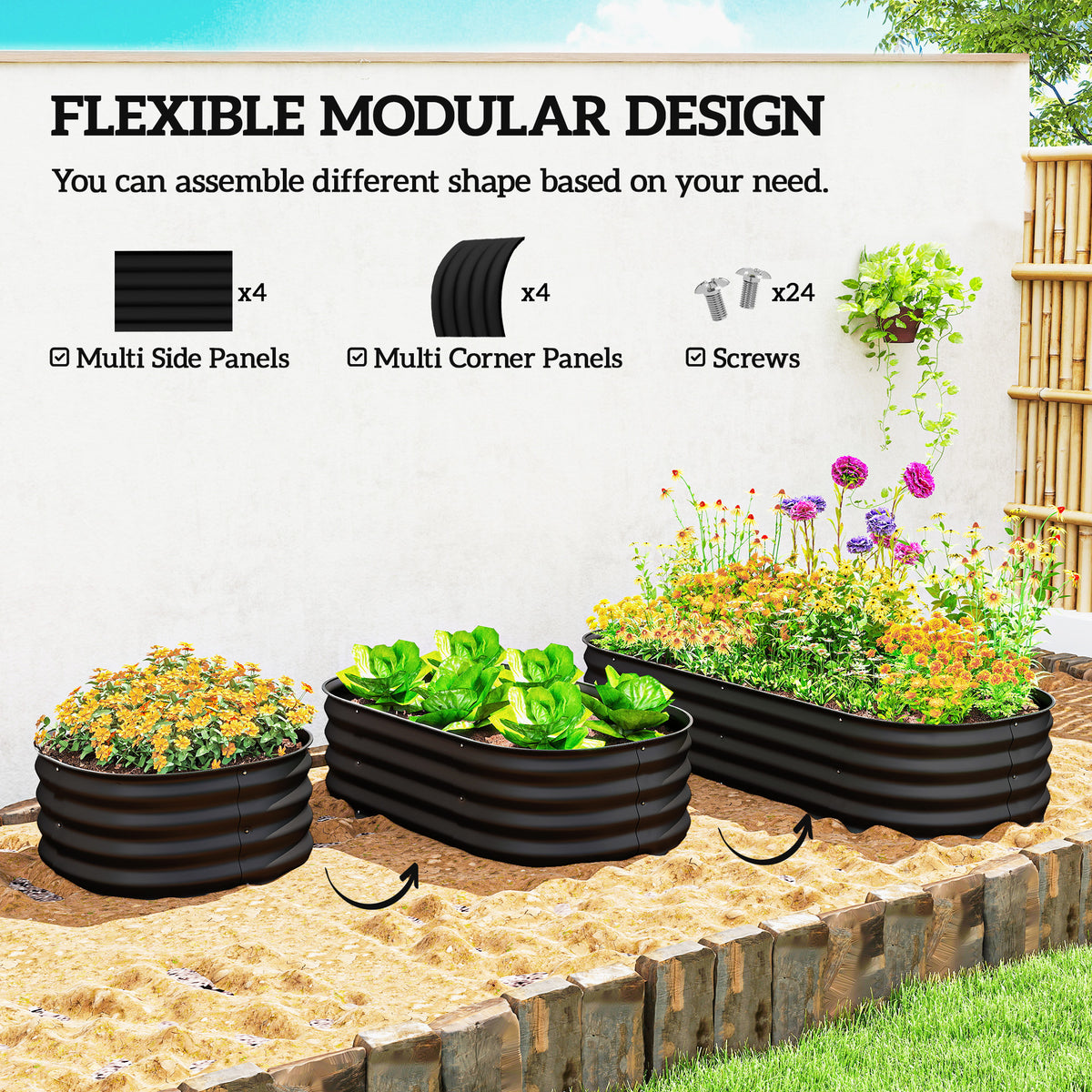 Raised Garden Bed Galvanized Steel 150 x 60 x 30 cm