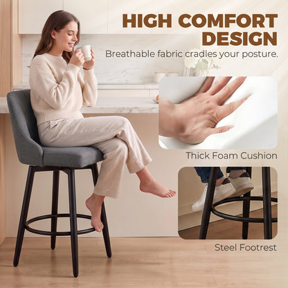 Modern swivel bar stools — Set of 2
