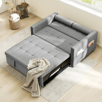 Convertible sofa bed with USB ports and adjustable backrest