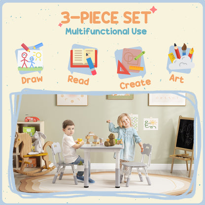 Kids Table and Chairs Set Adjustable — Set of 3