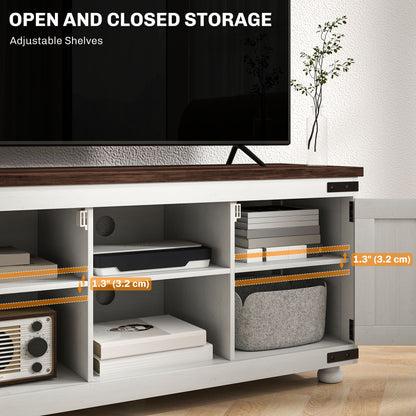 Farmhouse TV Stand with Barn Doors