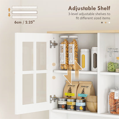 Kitchen Buffet with Hutch and Open Shelves
