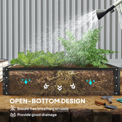 Raised Garden Bed 120 x 120 x 30 cm Galvanized Steel