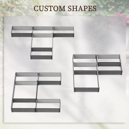 Raised Steel Garden Beds Set of 5 Large Planters