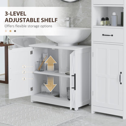 Farmhouse Pedestal Sink Storage Cabinet Barn Doors