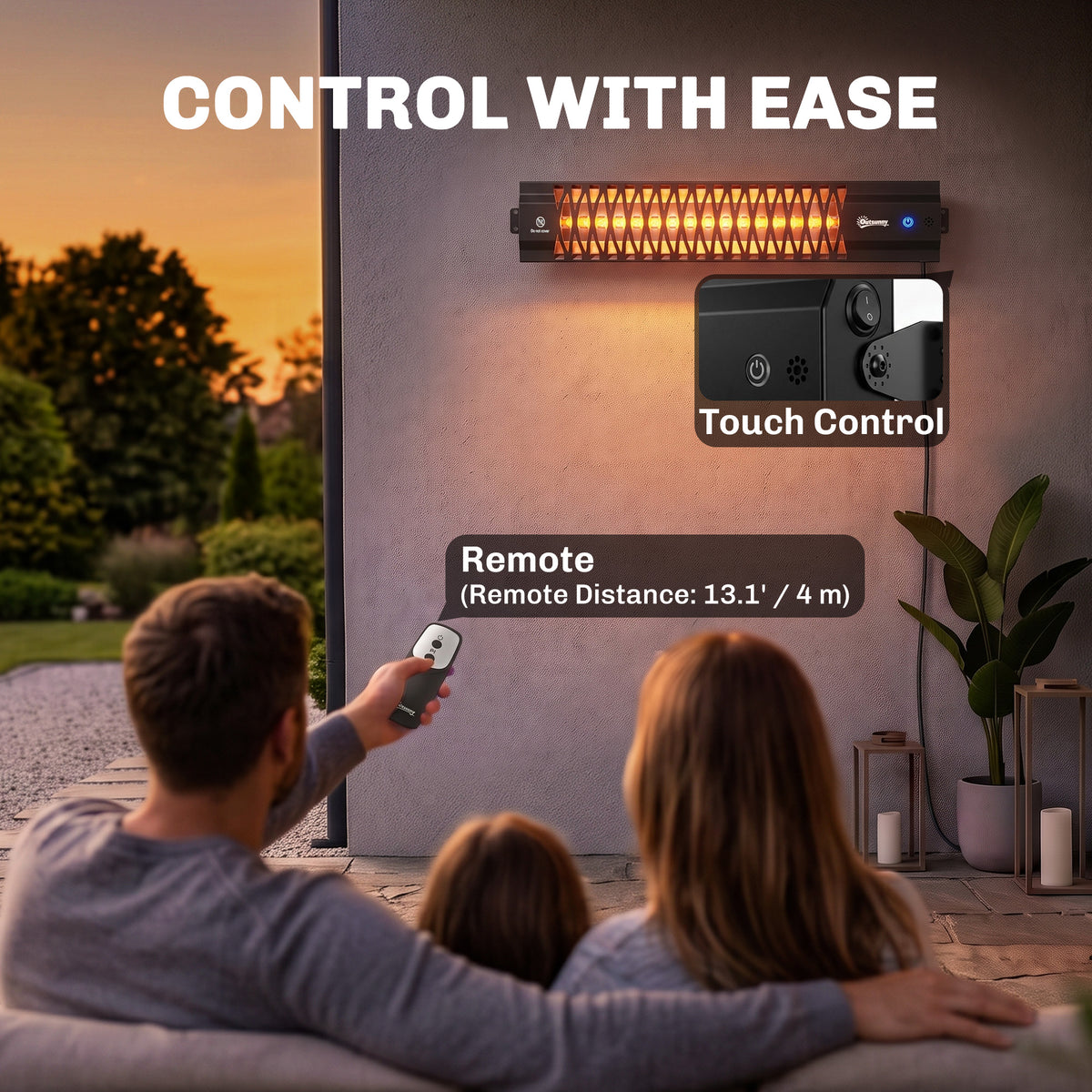 1500 W Electric Wall-Mounted Infrared Patio Heater