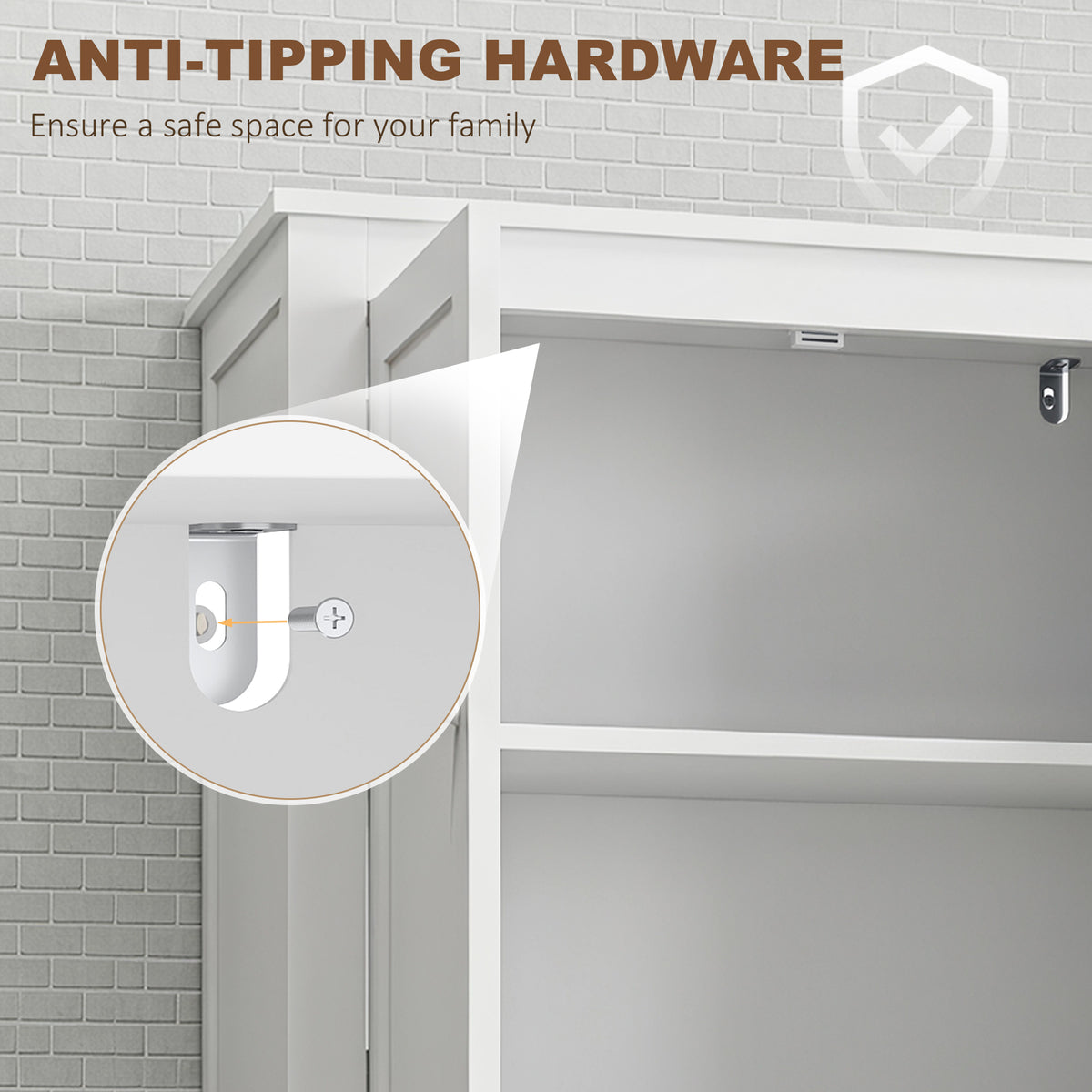 Freestanding bathroom cabinet with doors