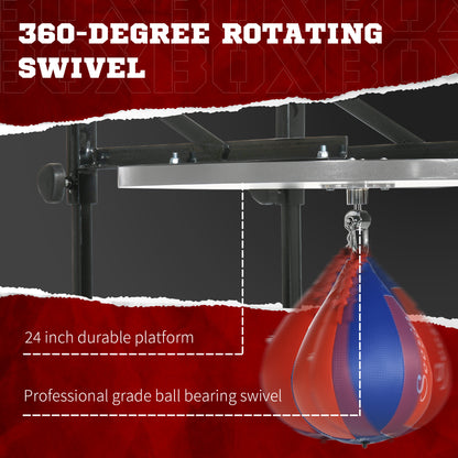 Saco de boxeo con soporte ajustable y guantes