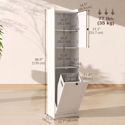 Mueble de almacenamiento estrecho para baño con cesta