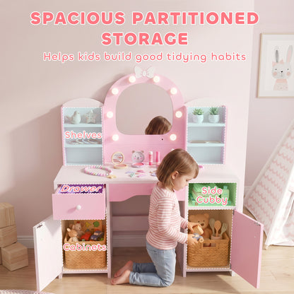 Kids Vanity Set with Lighted Mirror