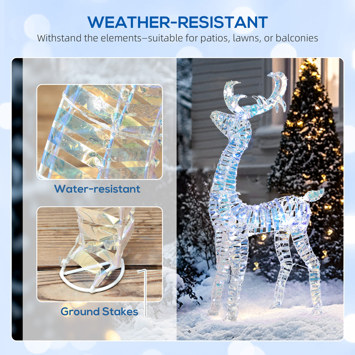 Lighted Christmas Reindeer Decoration with Sleigh