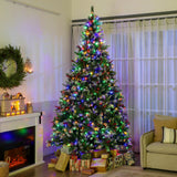 Árbol de Navidad artificial nevado preiluminado