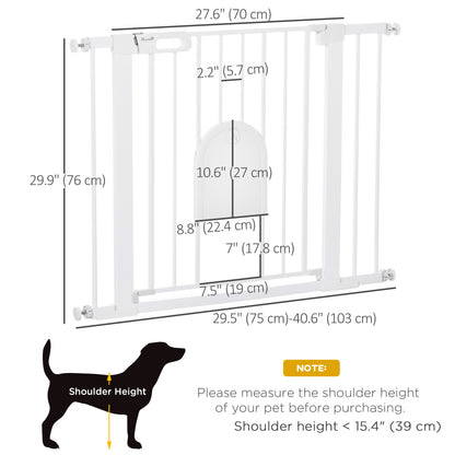 Valla para perros extralarga con puerta pequeña