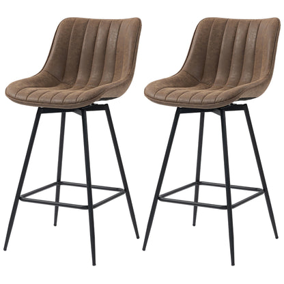 Swivel Bar Stools with Backrest and Footrest