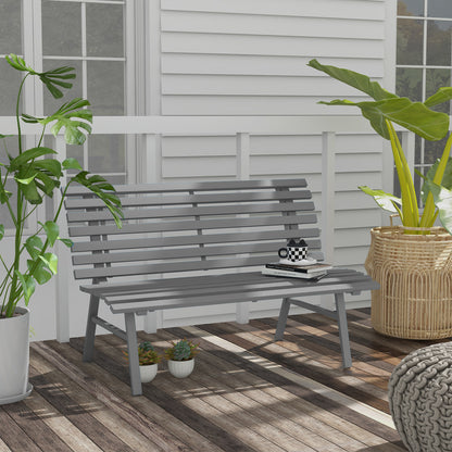 Outdoor patio bench aluminum two-seater — gray