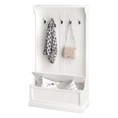 3-in-1 Hall Tree with Bench, Storage and Coat Rack